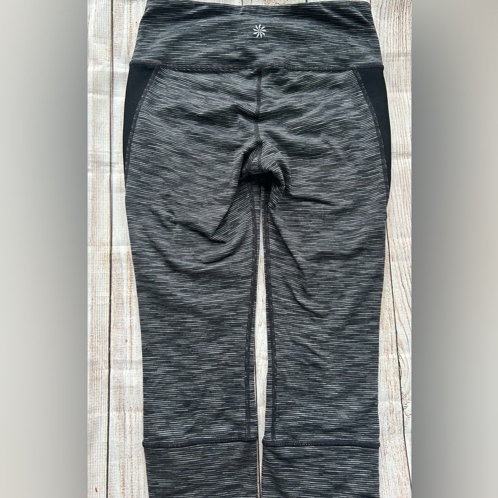 Athleta Gray/Black Mesh Cropped Leggings - Picture 7 of 7